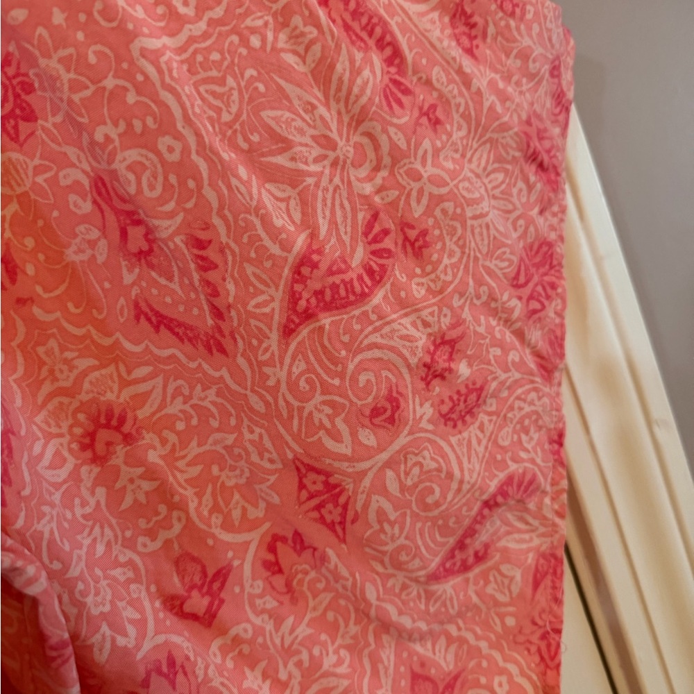Coral Paisley Peasant Women’s Mini Dress - Picture 5 of 8